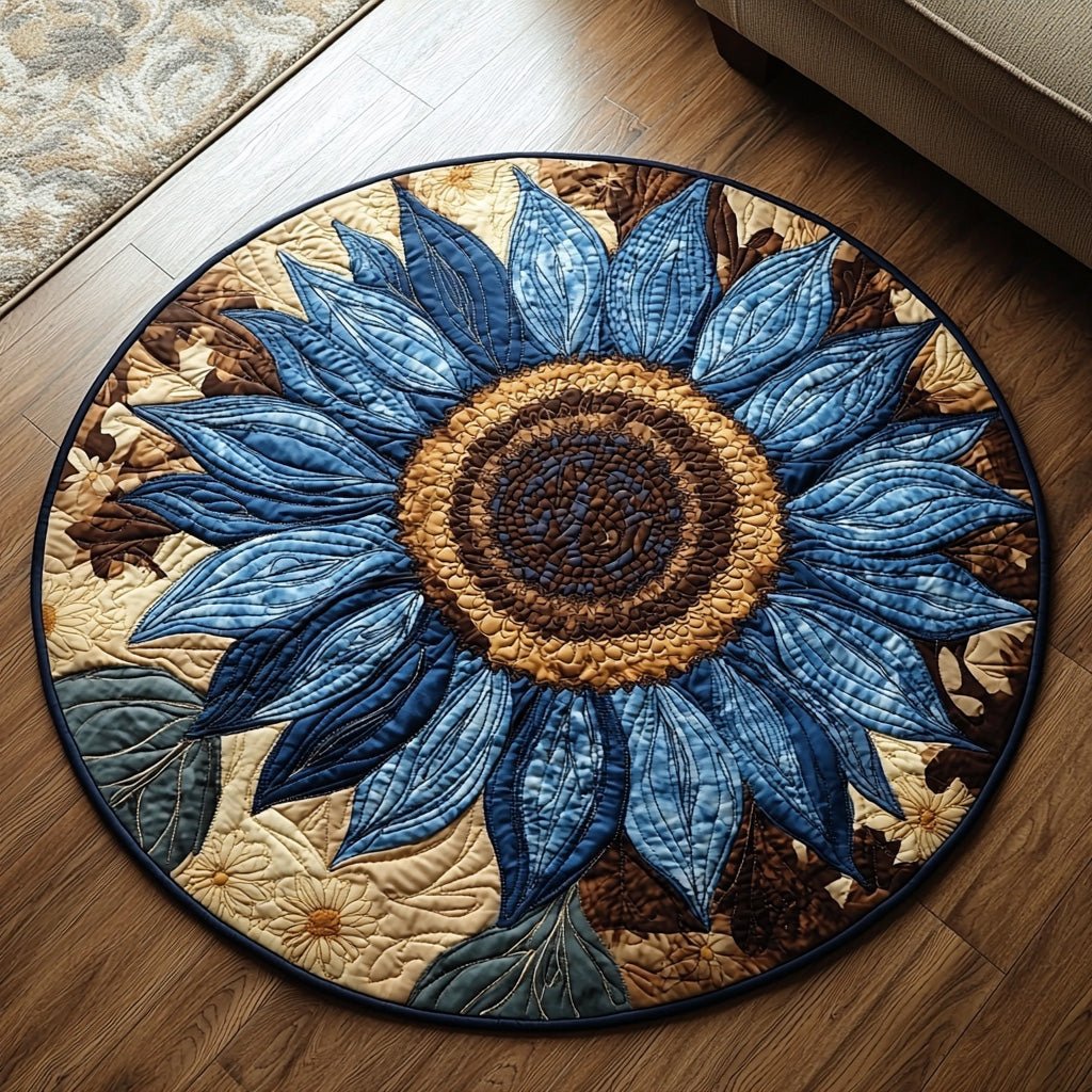 Summer Shine Round Mat Rug - washable non-slip printed rug