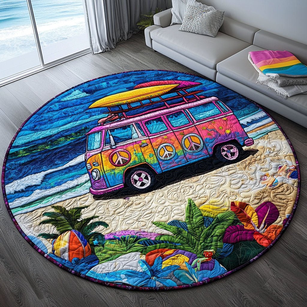 Summer of Love Wheels Round Mat Rug - Nature Design | Serene Home Decor