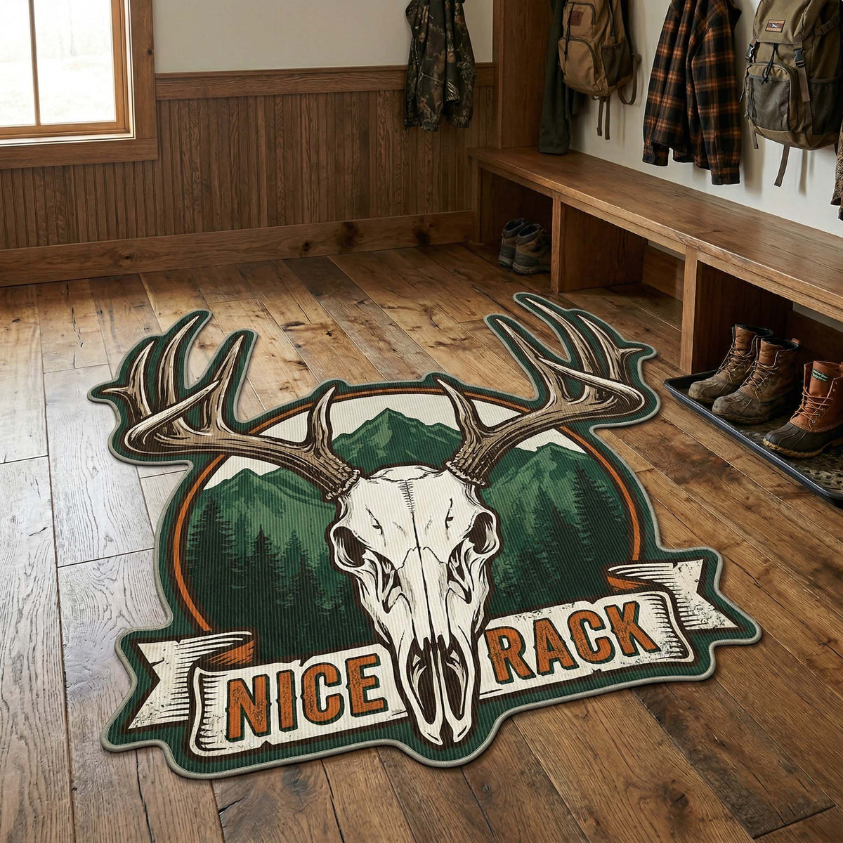 Summit Trophy Custom Shape Area Rug - Nature Design | Die-Cut Non-Slip Rug - washable non-slip printed rug