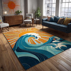 Sun Wave area rug in a living room