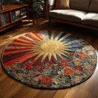 Sunburst Bloom Round Mat Rug