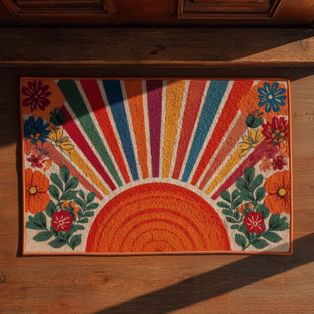 Sunburst Charm Doormat - Nature Design | Printed Welcome Doormat