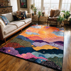 Sunburst Dream area rug in a living room