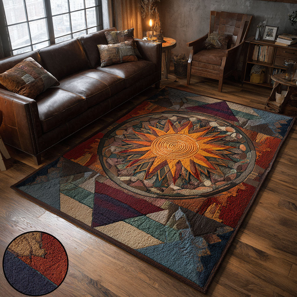 Sunfire Compass area rug in a living room
