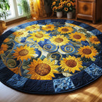 Sunflower Charm Round Mat Rug - Nature Design | Serene Home Decor
