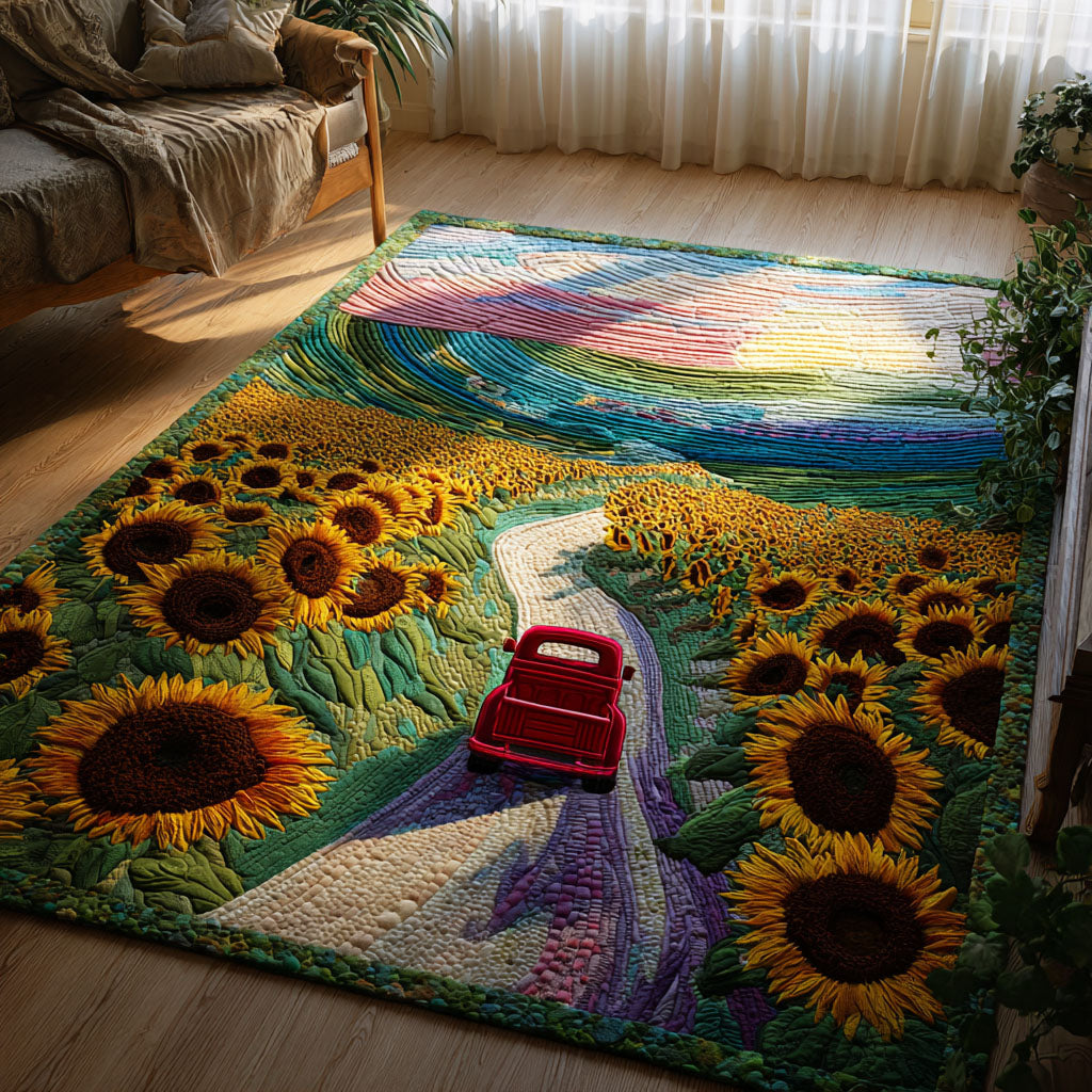 Sunflower Dream Horizon area rug in a living room
