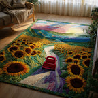 Sunflower Dream Horizon area rug in a living room
