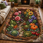 Sunflower Harvest Garden area rug in a living room