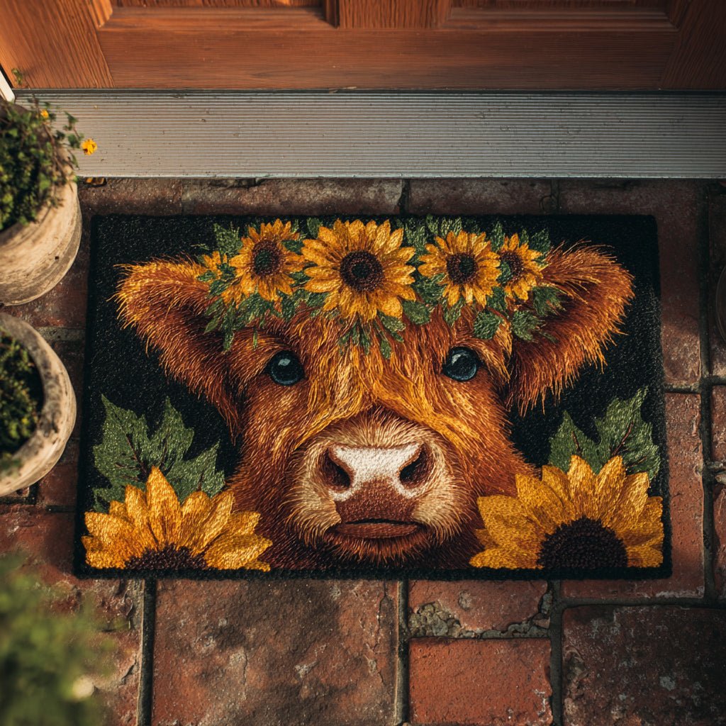 Sunflower Highland Doormat - Nature Design | Printed Welcome Doormat