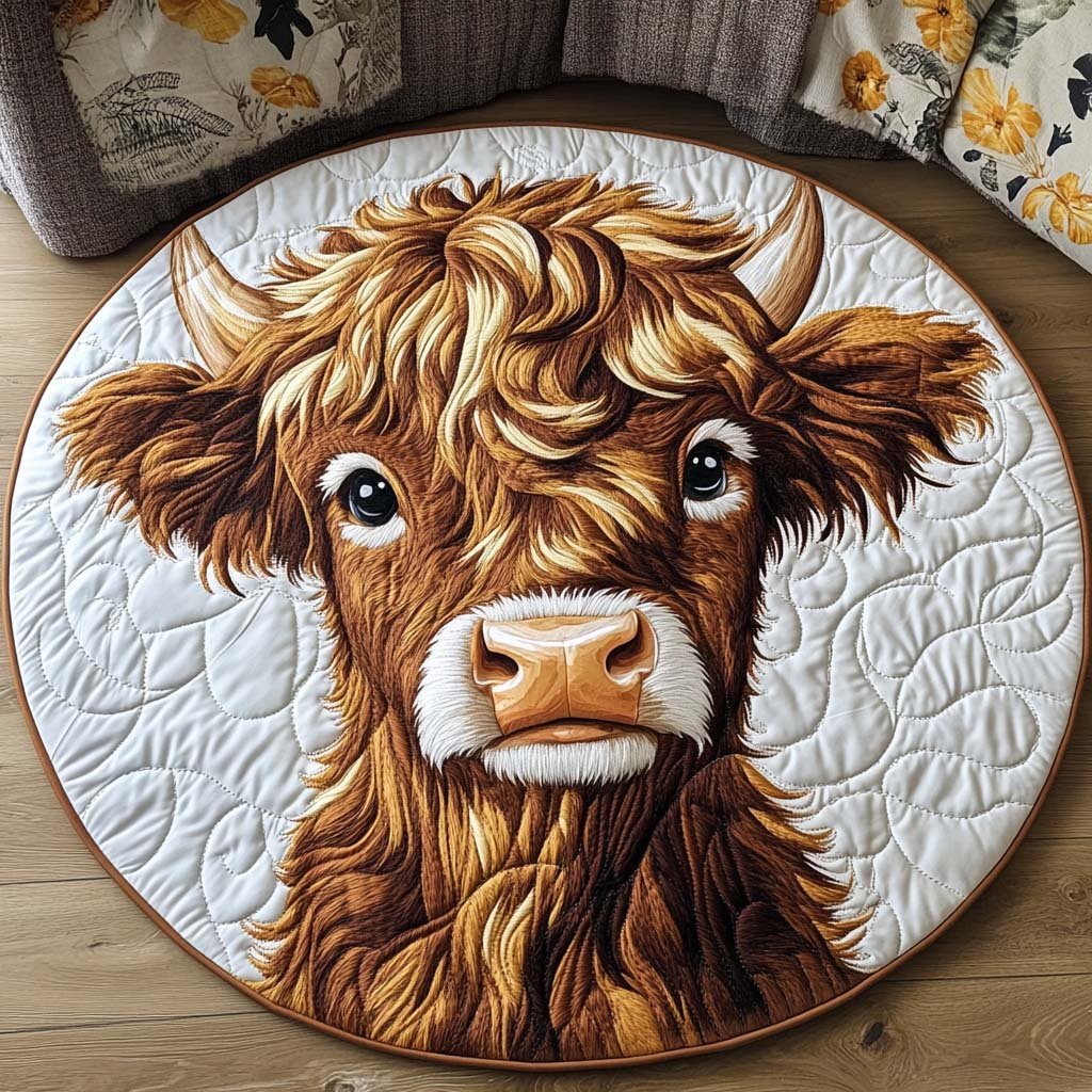 Sunflower Sentinels Round Mat Rug - washable non-slip printed rug