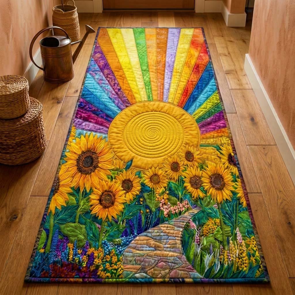 Sunflower Sunrise Runner Rug - Nature Design | Serene Runner Rug
