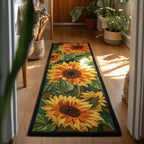 Sunflower Sunset Runner Carpet Runner Rug - Cute Pet Design | Animal Printed Runner Rug