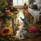 Sunflower Valley area rug in a living room