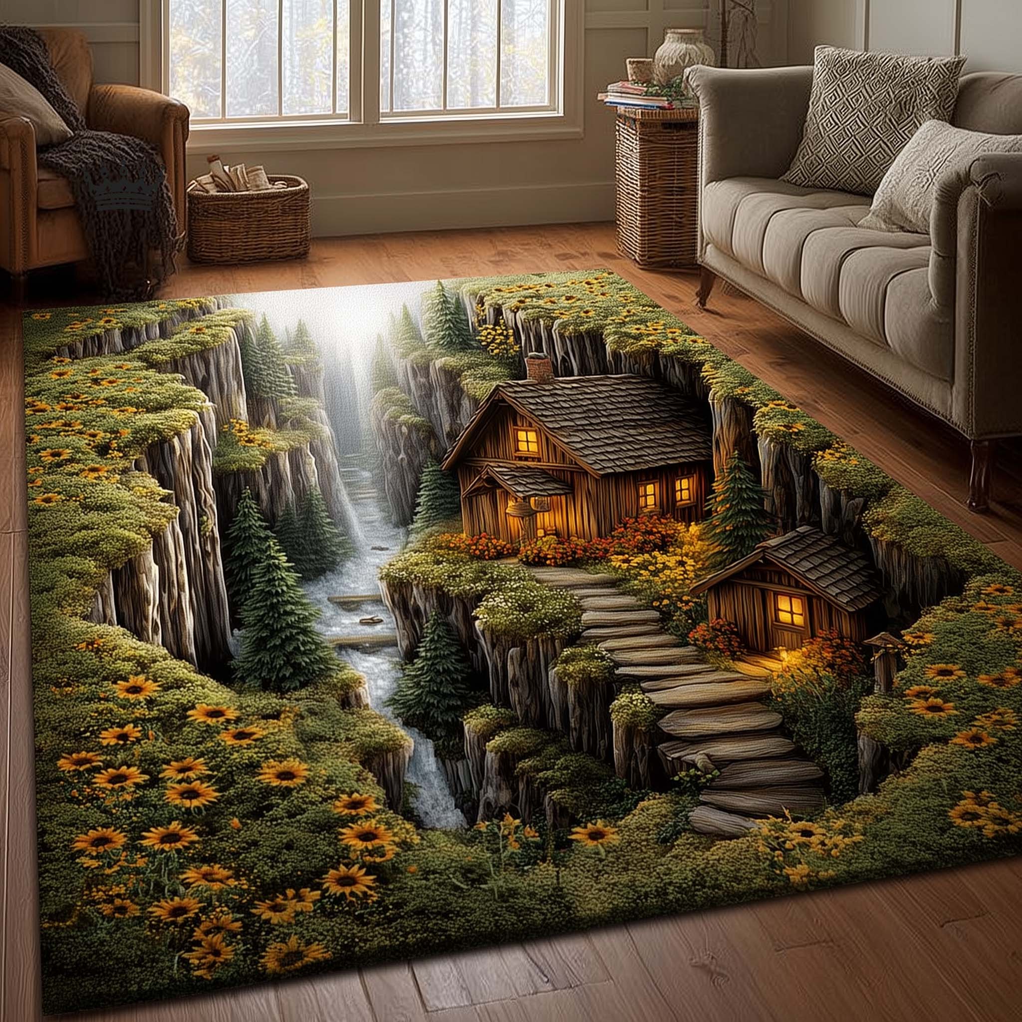 Sunflower Valley area rug in a living room