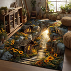 Sunflower Valley area rug in a living room