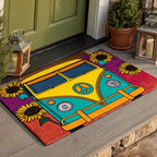 Sunflower Van Peace Doormat - Nature Design | Printed Welcome Doormat