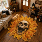 Sunflower of the Screaming Dead Custom Shape Area Rug - Nature Design | Die-Cut Non-Slip Rug - washable non-slip printed rug