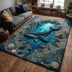 Sunken Canyon Whale area rug in a living room