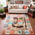 Sunkissed Cowgirl area rug in a living room