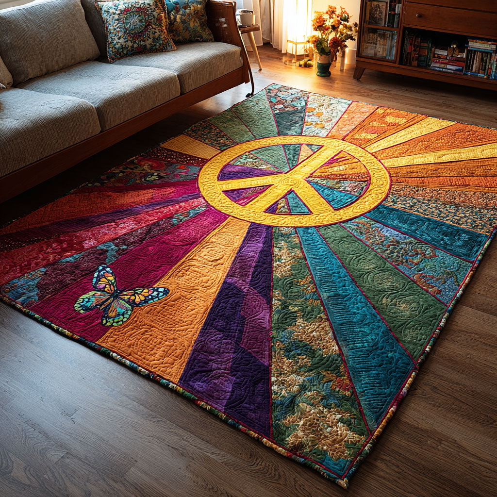 Sunlit Calm area rug in a living room