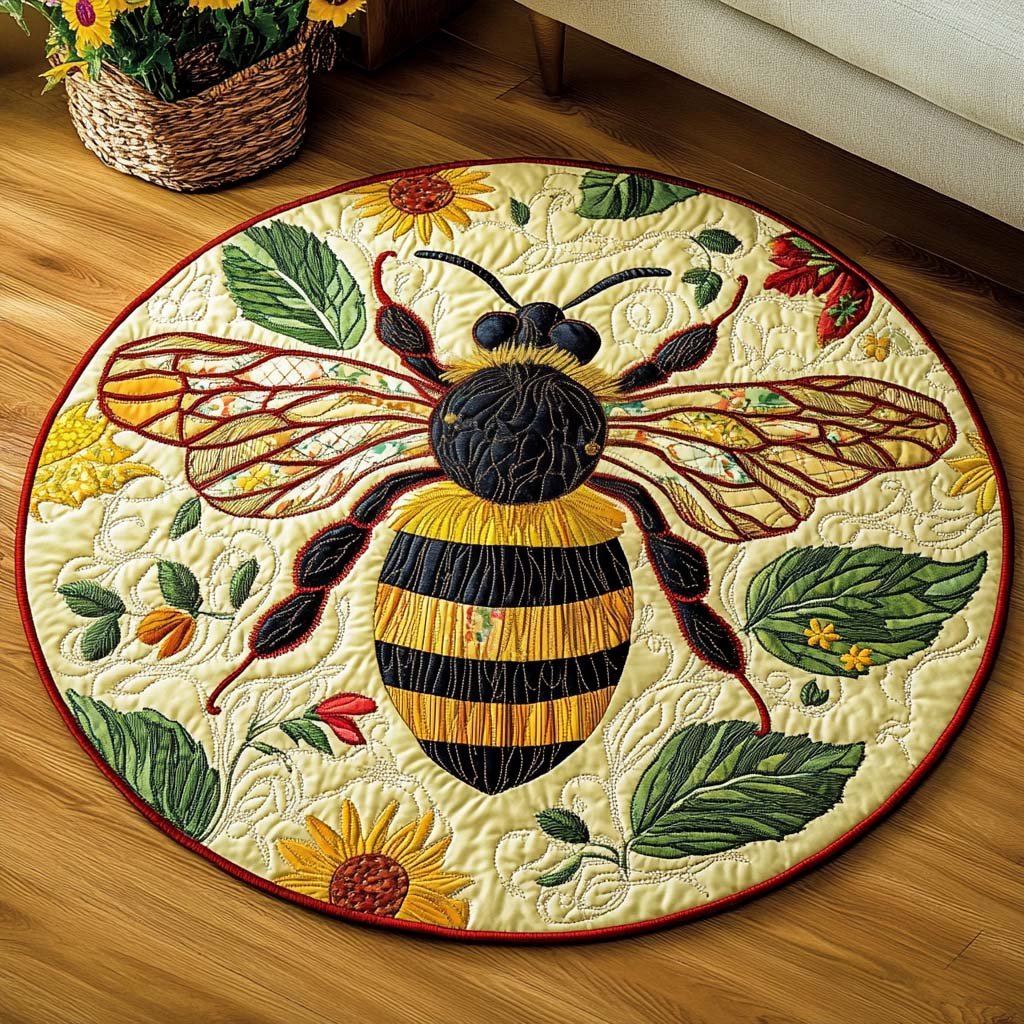 Sunlit Coronation Round Mat Rug - Nature Design | Serene Home Decor