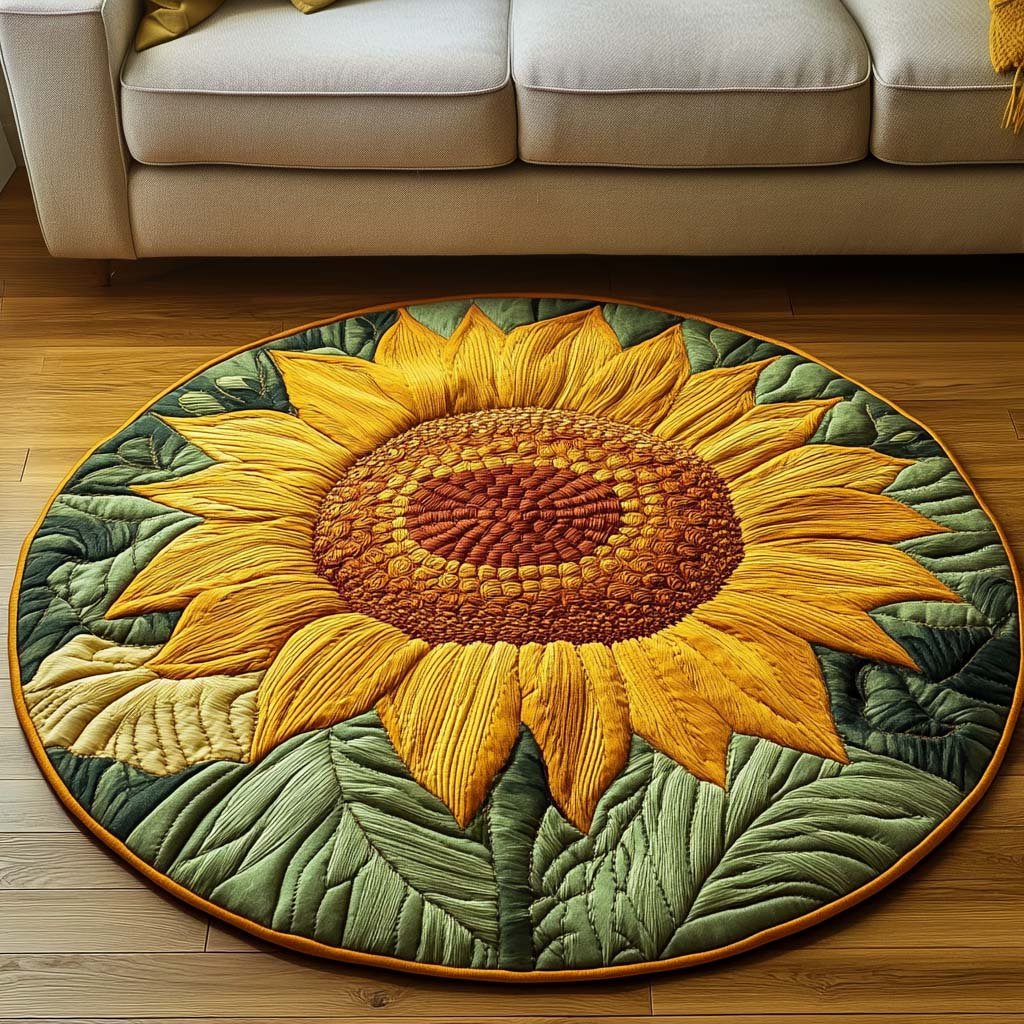 Sunlit Embrace Round Mat Rug - Nature Design | Serene Home Decor