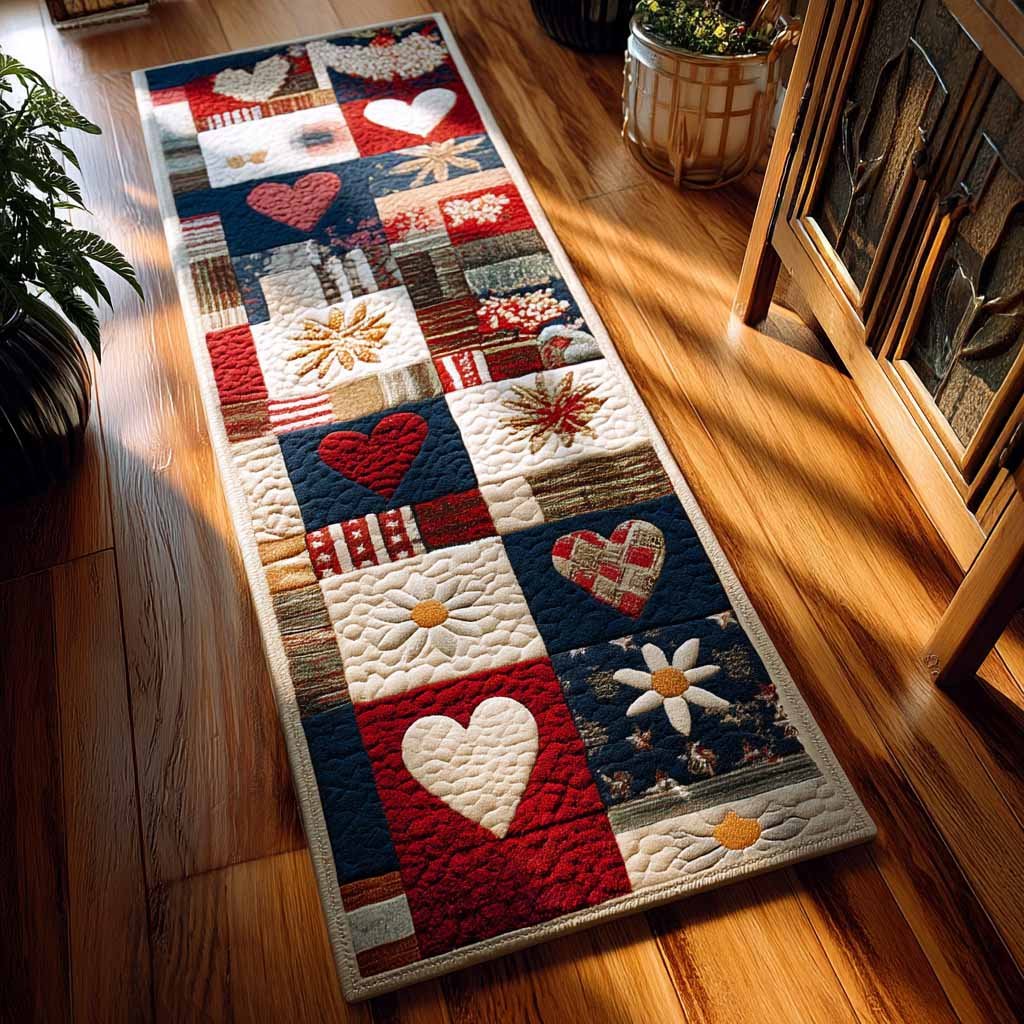 Sunlit Hearts Runner Carpet Runner Rug - Cute Pet Design | Animal Printed Runner Rug