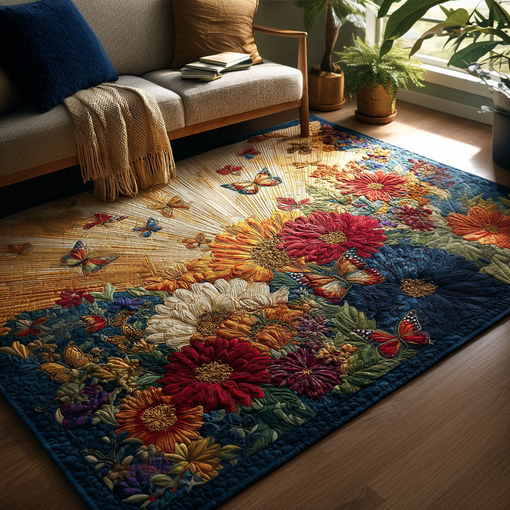 Sunlit Meadow area rug in a living room