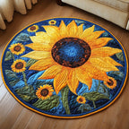 Sunlit Serenade Round Mat Rug - washable non-slip printed rug