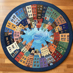 Sunlit Valley Round Mat Rug - washable non-slip printed rug