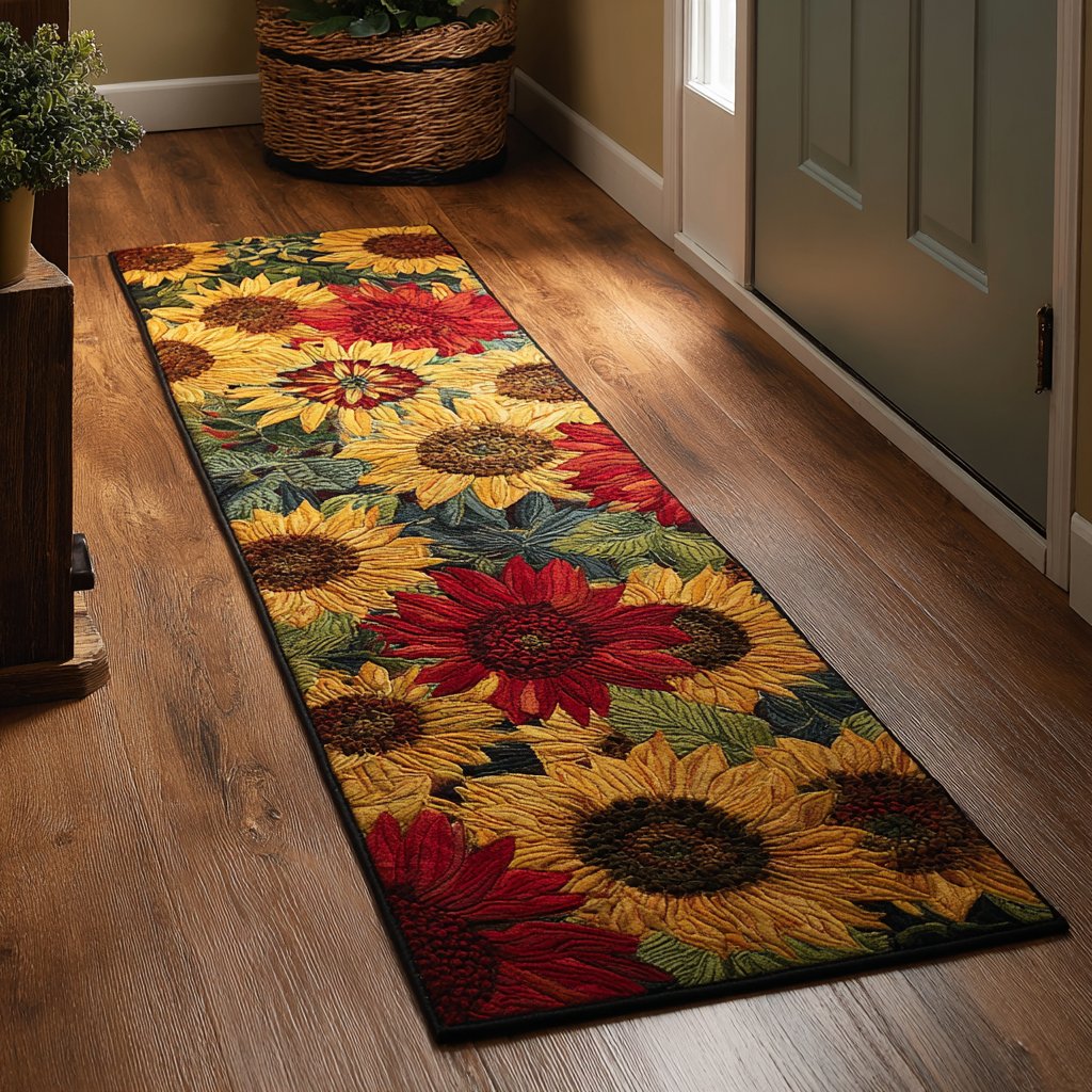 Sunny Bloom Runner Carpet Runner Rug - Cute Pet Design | Animal Printed Runner Rug