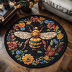 Sunny Buzz Round Mat Rug - washable non-slip printed rug