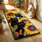Sunny Cat Patch Runner Carpet Runner Rug - Cute Pet Design | Animal Printed Runner Rug