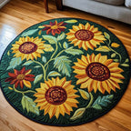 Sunny Dominion Round Mat Rug - washable non-slip printed rug