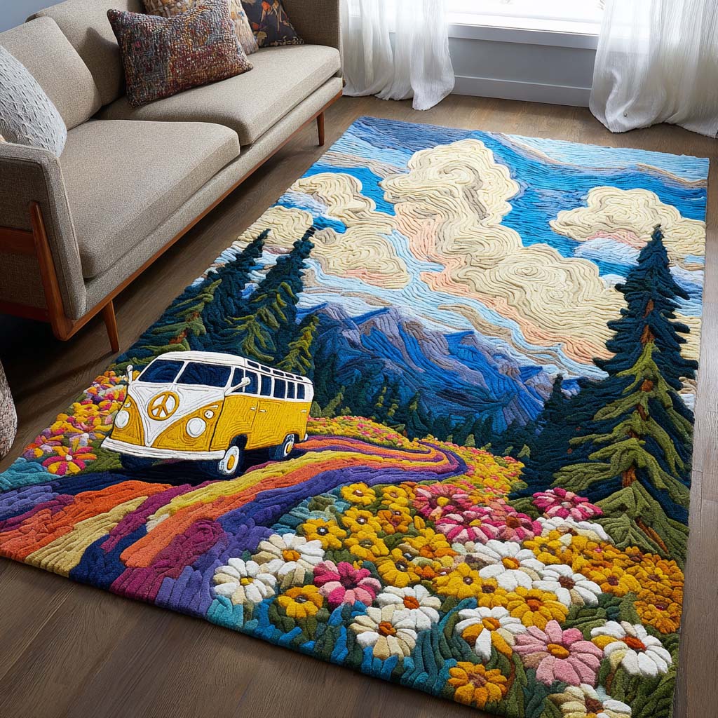 Sunny Journey area rug in a living room