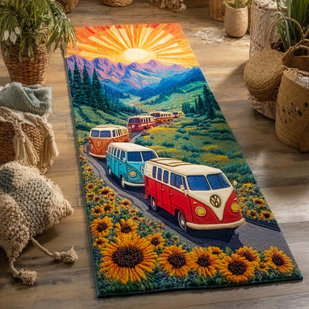 Sunny Trip Runner Carpet Runner Rug - Cute Pet Design | Animal Printed Runner Rug