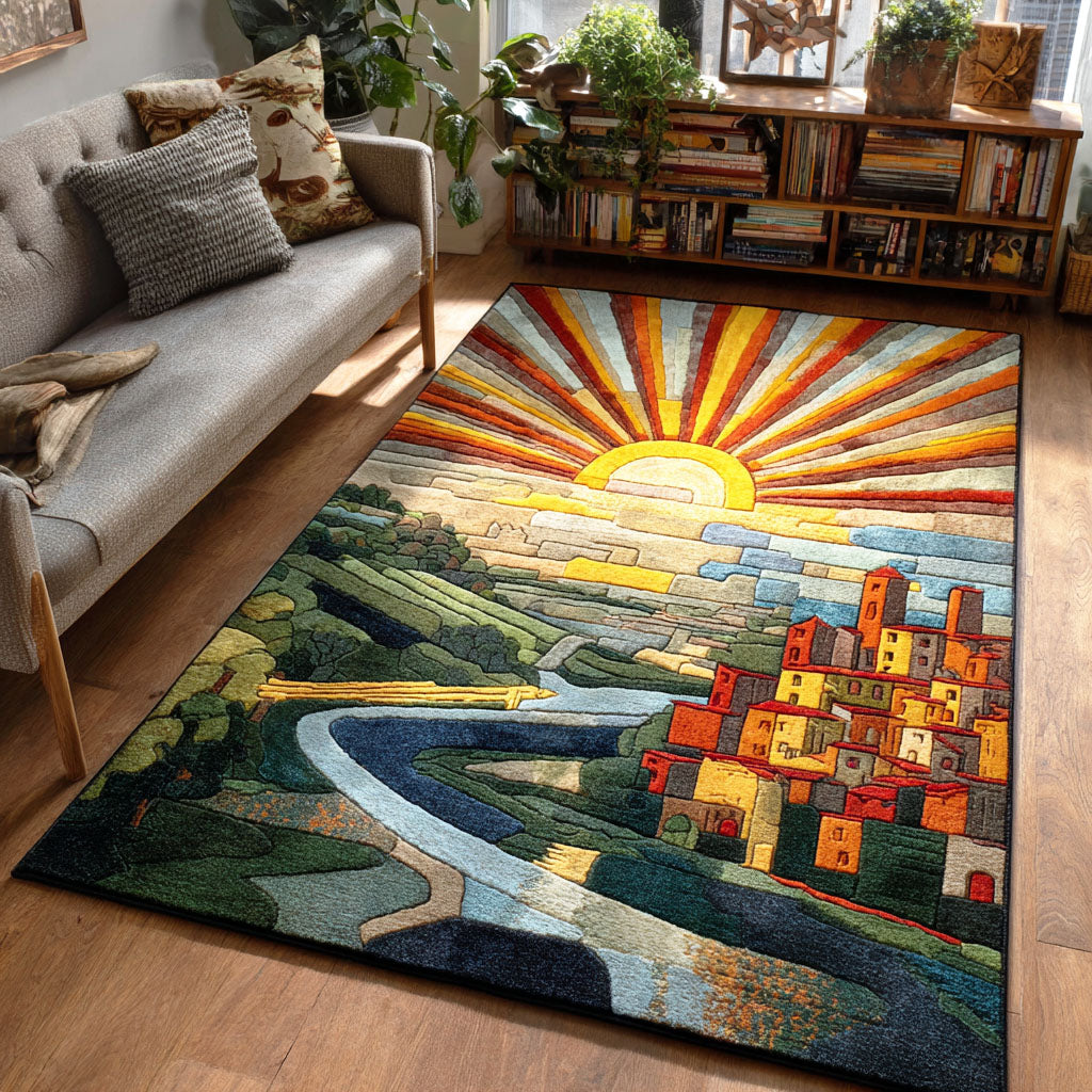 Sunray Glow area rug in a living room