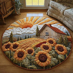 Sunrise Barn Round Mat Rug - washable non-slip printed rug