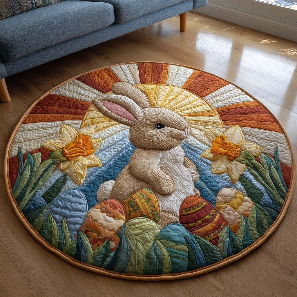 Sunrise Bunny Round Mat Rug - Nature Design | Serene Home Decor