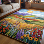 Sunrise Field area rug in a living room