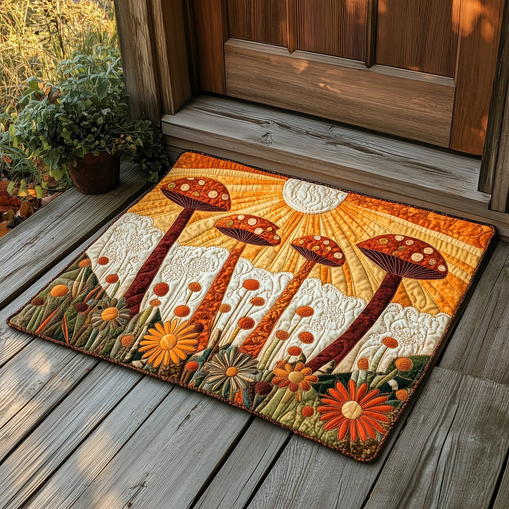 Sunrise Mushroom Doormat - Nature Design | Printed Welcome Doormat