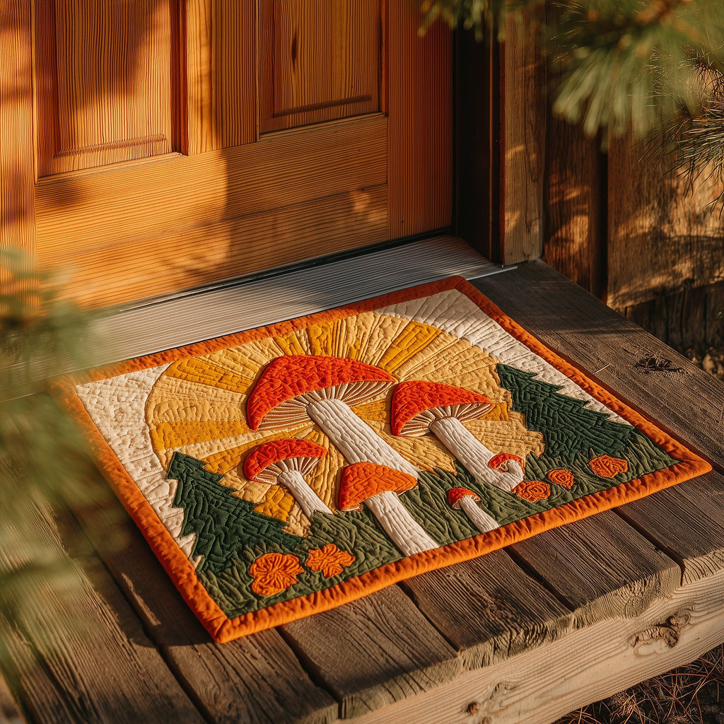 Sunrise Mushroom Doormat - Nature Design | Printed Welcome Doormat