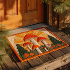 Sunrise Mushroom Doormat - Nature Design | Printed Welcome Doormat