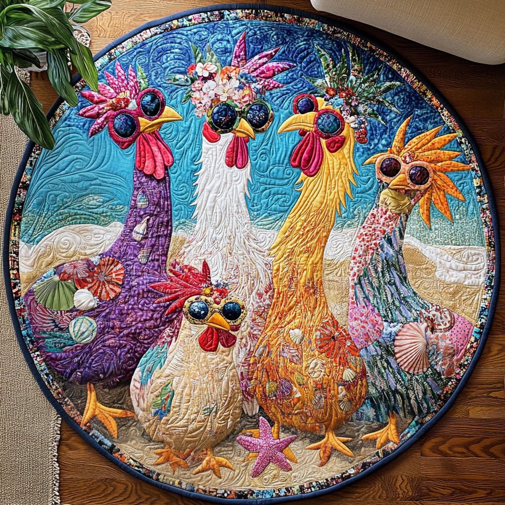 Sunrise Serenade Round Mat Rug - washable non-slip printed rug