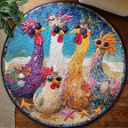 Sunrise Serenade Round Mat Rug - washable non-slip printed rug
