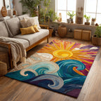 Sunrise Tide area rug in a living room