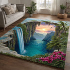Sunset Arch area rug in a living room
