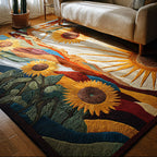 Sunset Bliss area rug in a living room