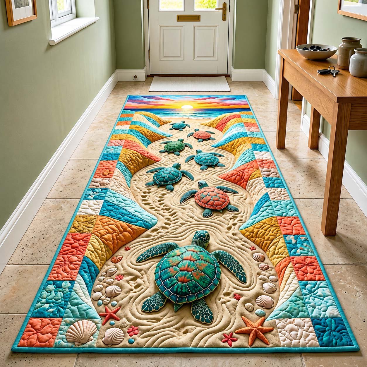 Sunset Hatchlings Runner Rug - Nature Design | Serene Runner Rug