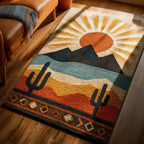 Sunset Horizon area rug in a living room